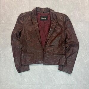 Vintage Brown Wilson's leather jacket button closure #leatherjacket #biker